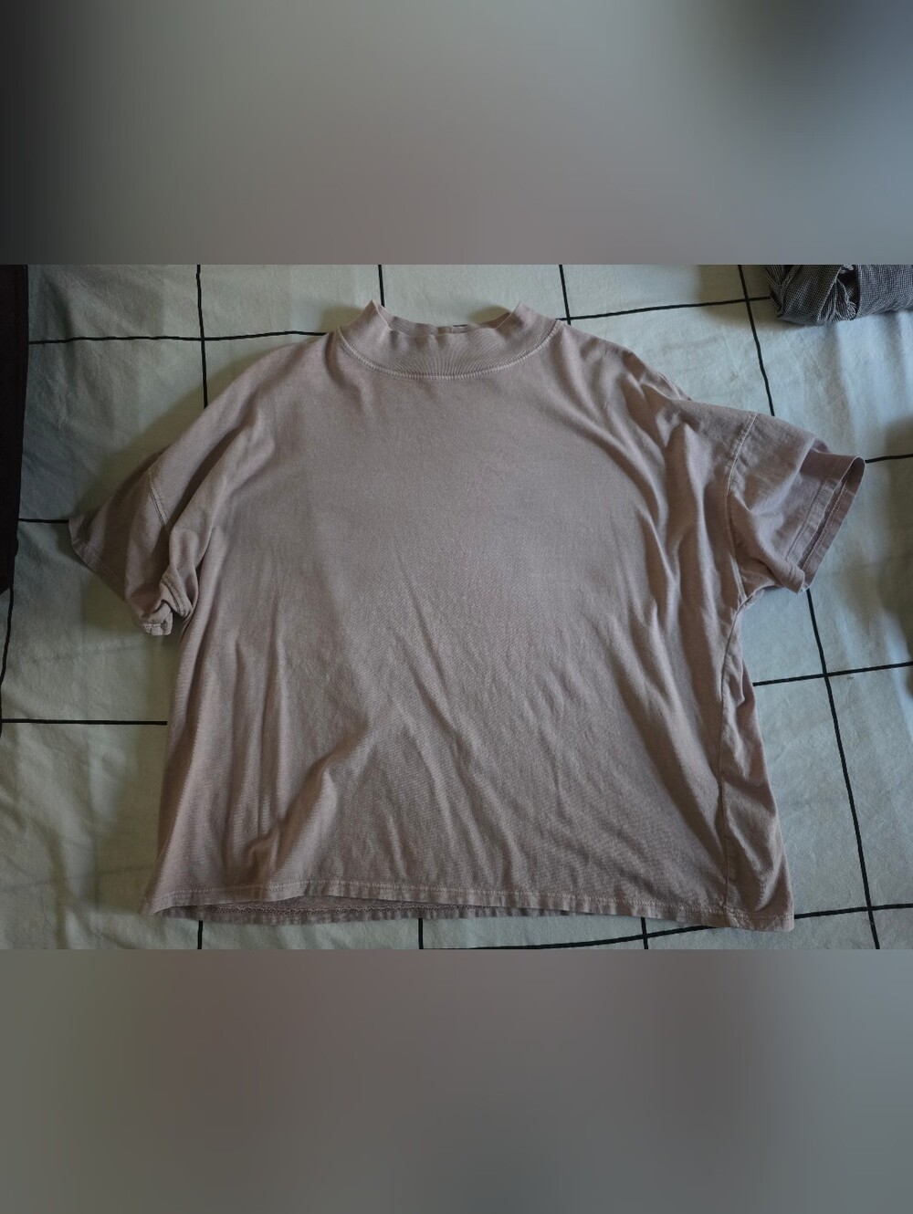 Men's Mock Neck Long Sleeve Shirt - Light Mauve